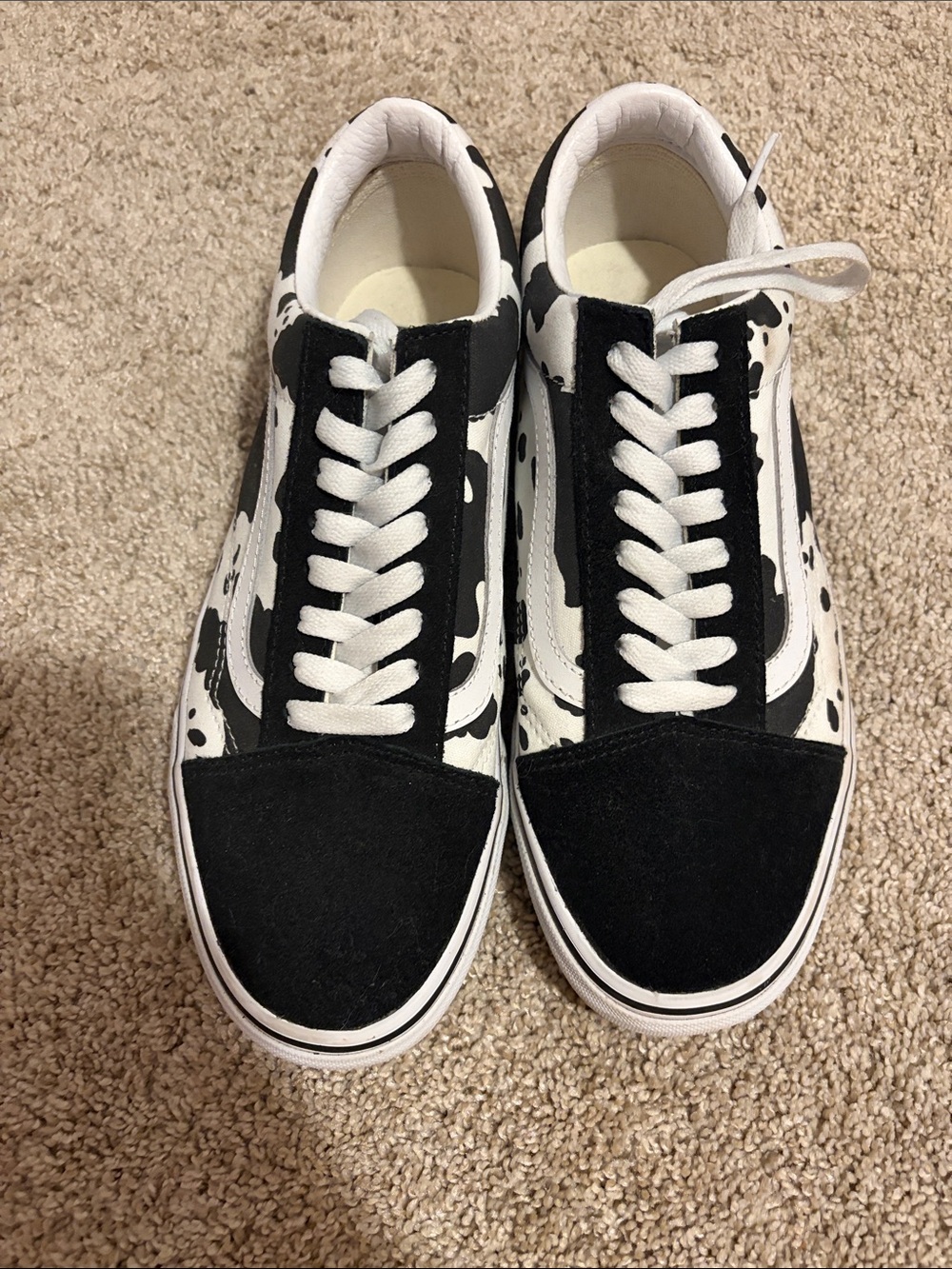 Cow print custom vans